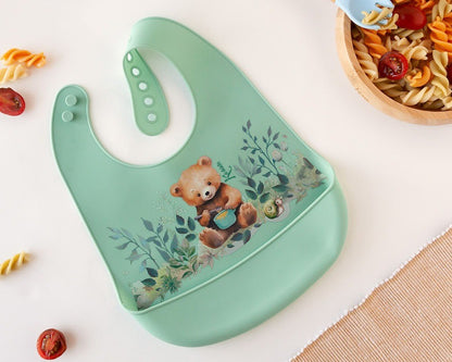 Babero Silicona Salvia Osito de Kiokids