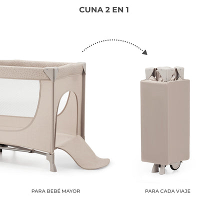 Kinderkraft - Cuna de viaje 2en1 multifunción JOY 2 - Plegado fácil y rápido