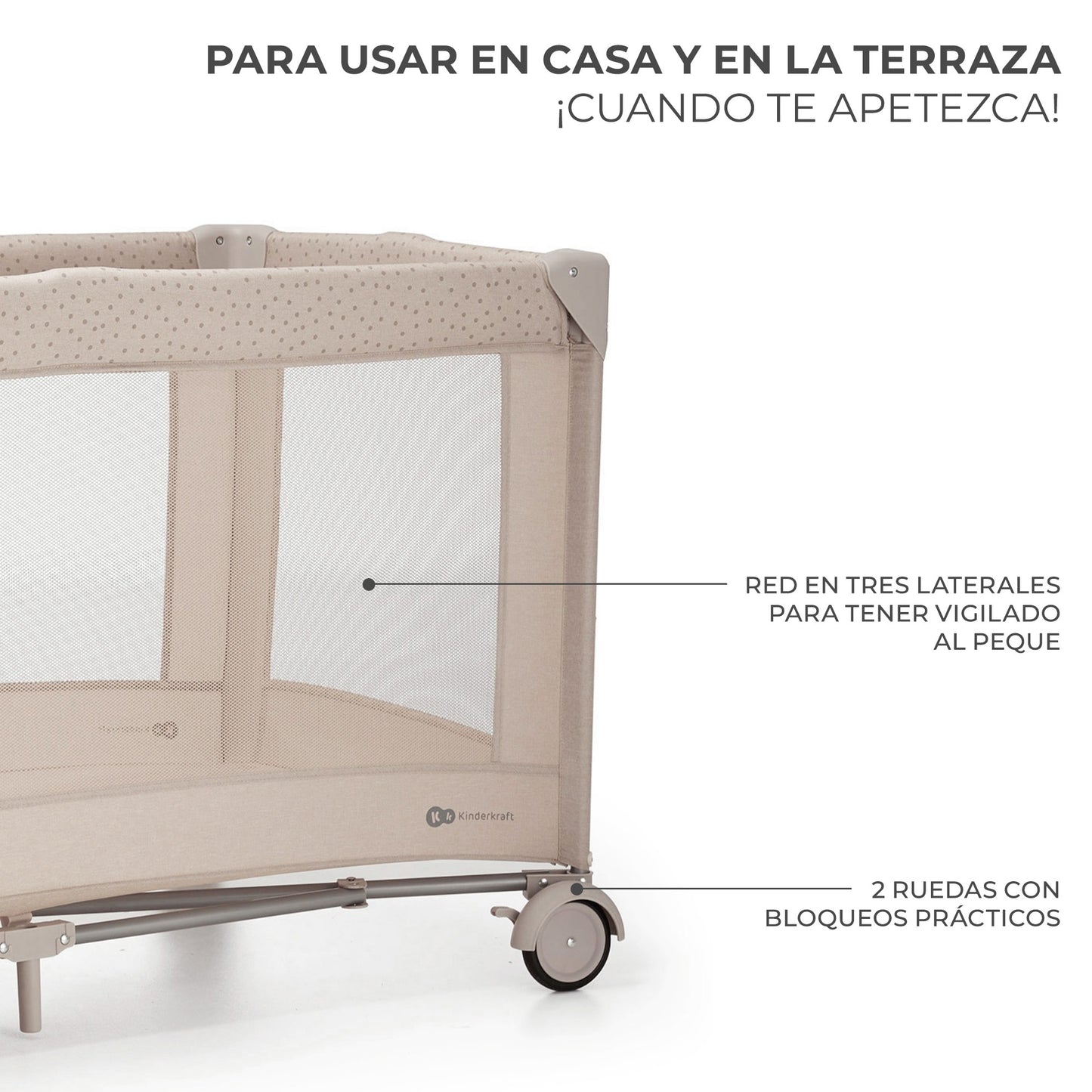 Kinderkraft - Cuna de viaje 2en1 multifunción JOY 2 - Plegado fácil y rápido