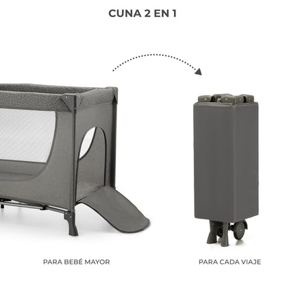 Kinderkraft - Cuna de viaje 2en1 multifunción JOY 2 - Plegado fácil y rápido