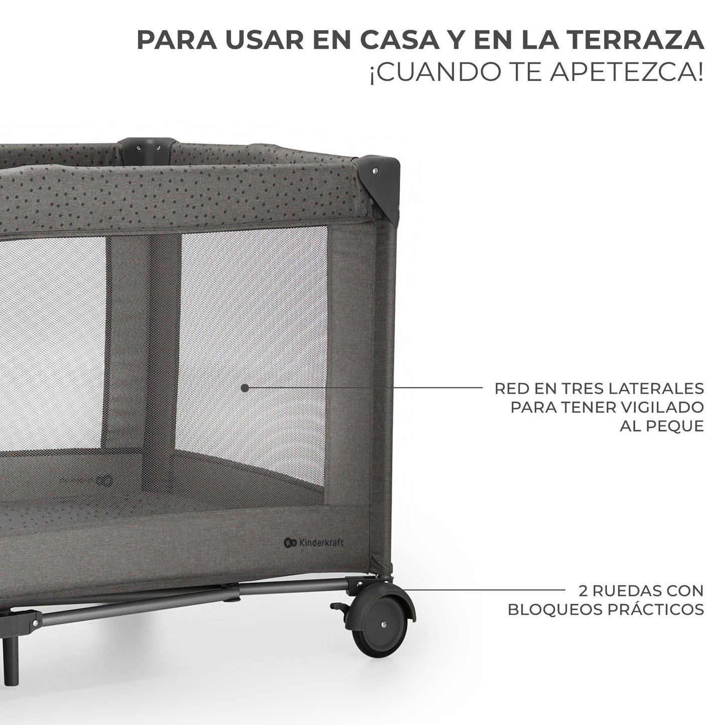 Kinderkraft - Cuna de viaje 2en1 multifunción JOY 2 - Plegado fácil y rápido
