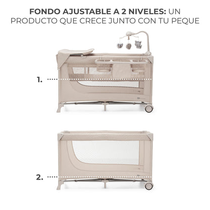 Kinderkraft - Cuna de viaje 3en1 multifunción JOY 2 con Accesorios - Plegado fácil y rápido