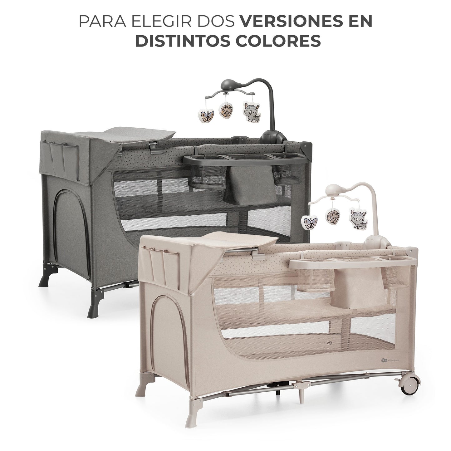 Kinderkraft - Cuna de viaje 3en1 multifunción JOY 2 con Accesorios - Plegado fácil y rápido