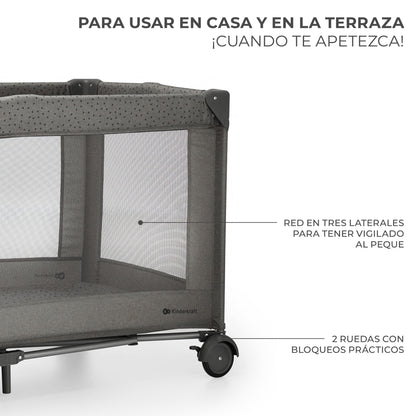 Kinderkraft - Cuna de viaje 3en1 multifunción JOY 2 con Accesorios - Plegado fácil y rápido