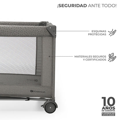 Kinderkraft - Cuna de viaje 3en1 multifunción JOY 2 con Accesorios - Plegado fácil y rápido