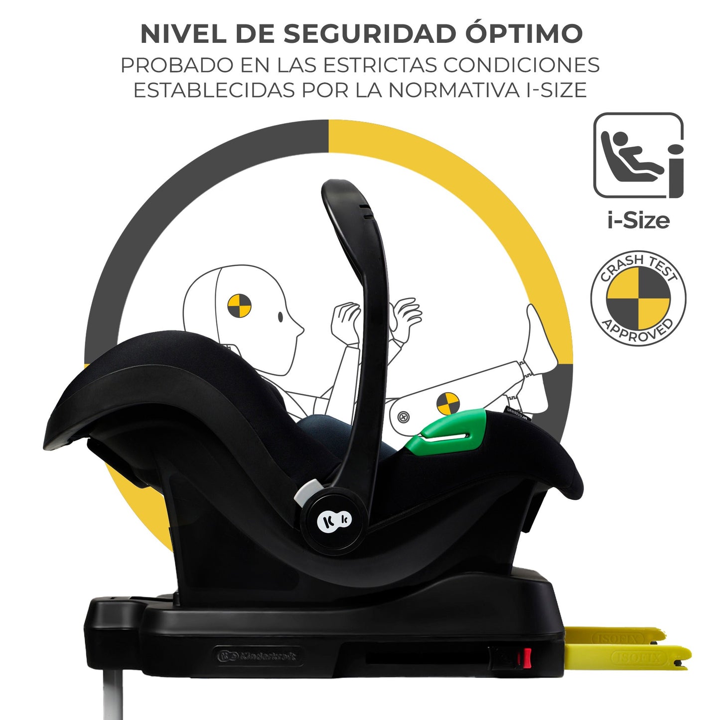 Kinderkraft - Carrito bebe NEWLY 4 en 1 con Mink Pro I-Size y Base Isofix, Ligera 3 Piezas hasta 22 kg