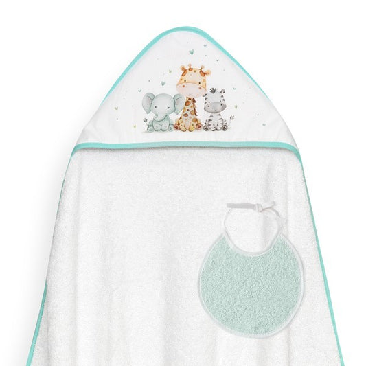 Capa de Baño Jirafa Elefante + Babero de Interbaby