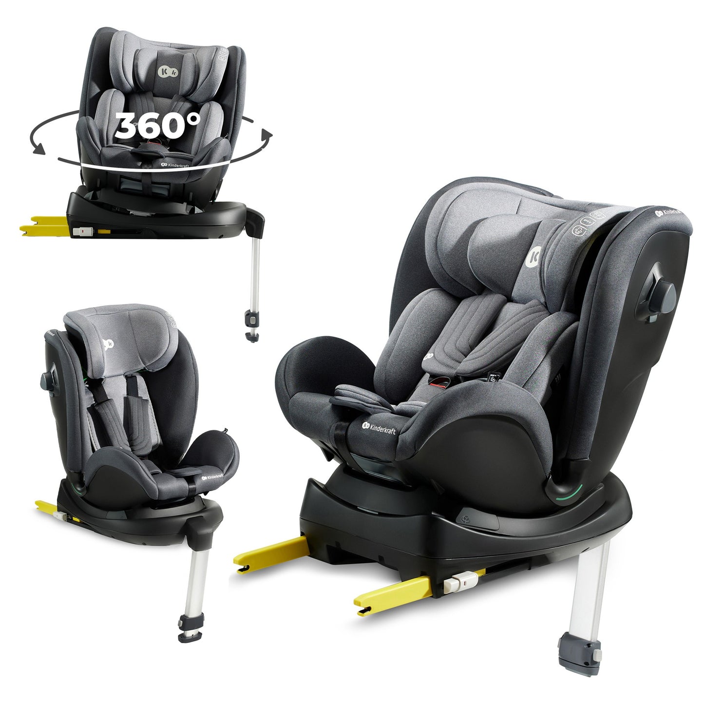 Kinderkraft - Silla de Auto XRIDER para bebé con Isofix - 40-125 cm hasta 7 años 360º, grupo 0 1 2