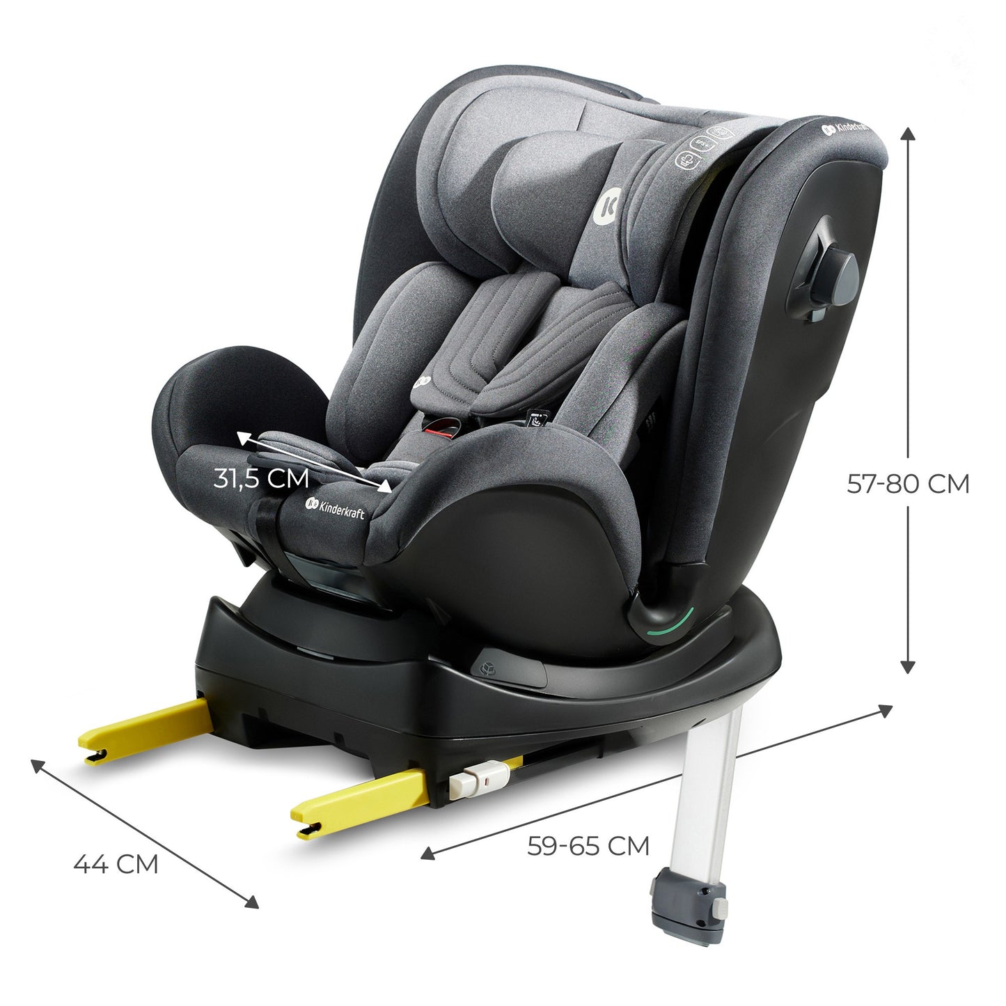 Kinderkraft - Silla de Auto XRIDER para bebé con Isofix - 40-125 cm hasta 7 años 360º, grupo 0 1 2