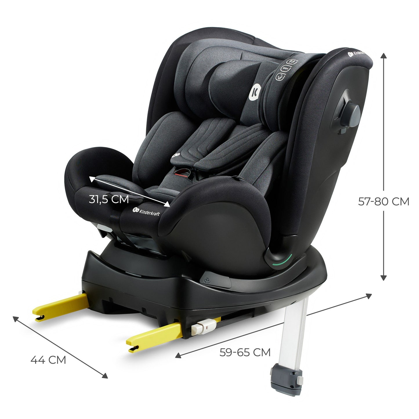 Kinderkraft - Silla de Auto XRIDER para bebé con Isofix - 40-125 cm hasta 7 años 360º, grupo 0 1 2