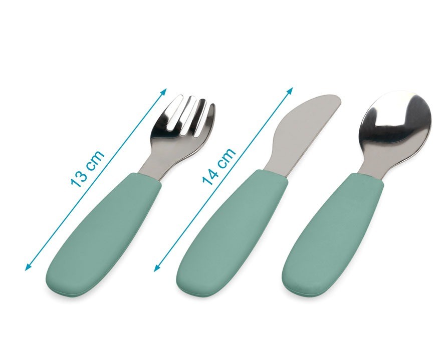 Set de Cubiertos Acero Inoxidable/Silicona de Kiokids