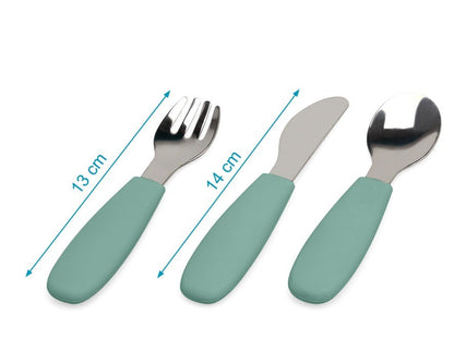 Set de Cubiertos Acero Inoxidable/Silicona de Kiokids