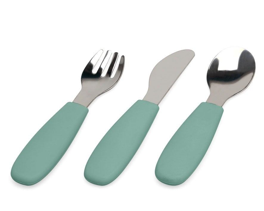 Set de Cubiertos Acero Inoxidable/Silicona de Kiokids