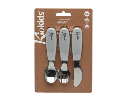 Set de Cubiertos Acero Inoxidable/Silicona de Kiokids