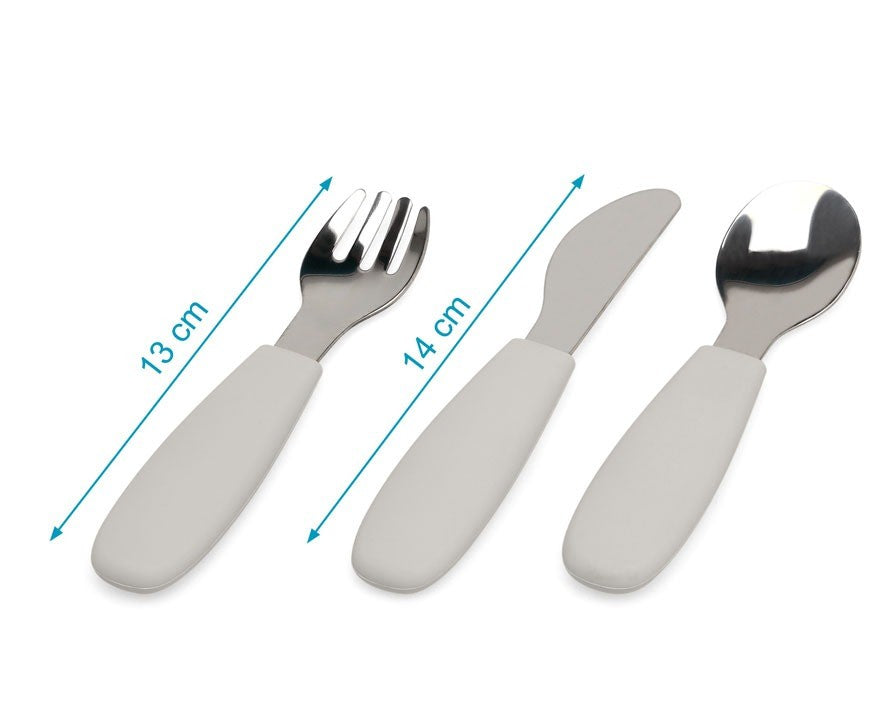 Set de Cubiertos Acero Inoxidable/Silicona de Kiokids