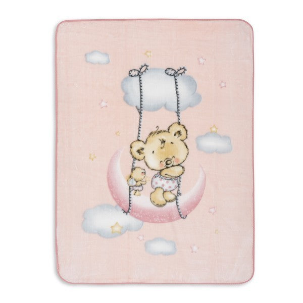 Manta Terciopelo para Cuna Osito Nube de Interbaby