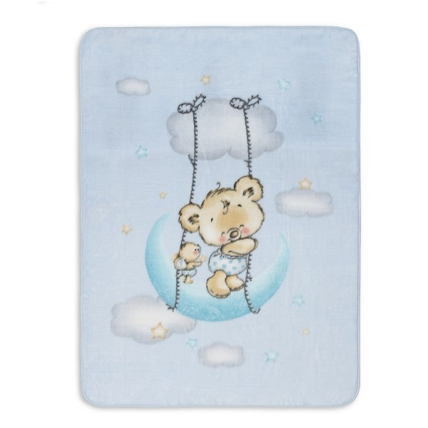 Manta Terciopelo para Cuna Osito Nube de Interbaby