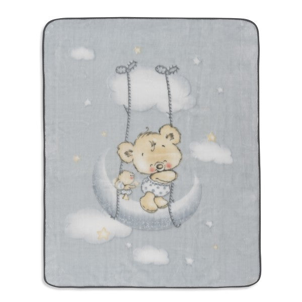 Manta Terciopelo para Cuna Osito Nube de Interbaby