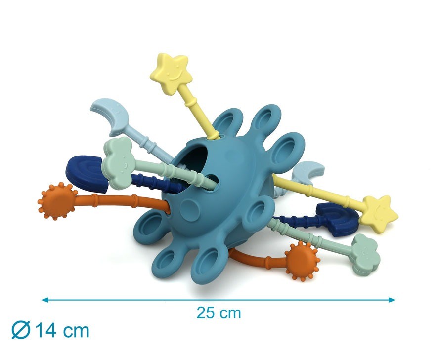 Juguete Mordedor Sensorial para bebés de Silicona Kiokids