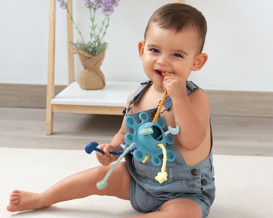 Juguete Mordedor Sensorial para bebés de Silicona Kiokids
