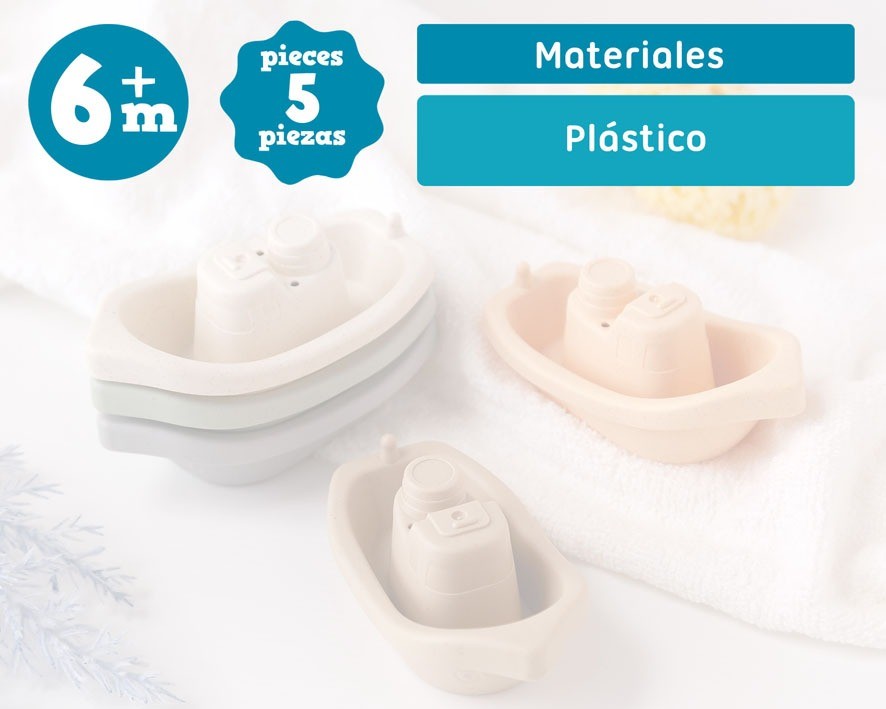 Set Juguete Baño Barquitos 12cm de Kiokids