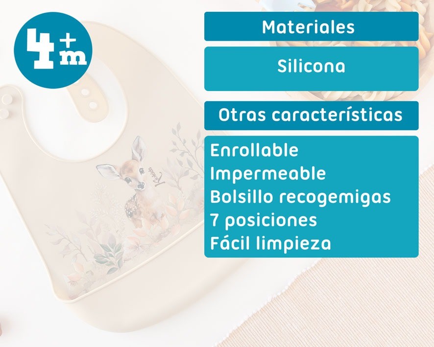 Babero Silicona Ciervo de Kiokids