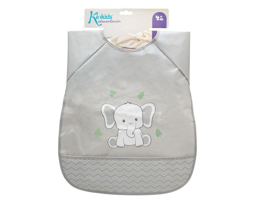 Babero impermeable con mangas Elefante de Kiokids