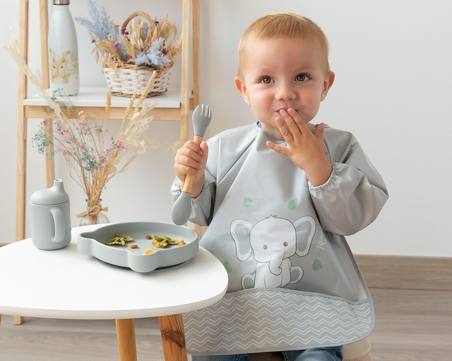 Babero impermeable con mangas Elefante de Kiokids
