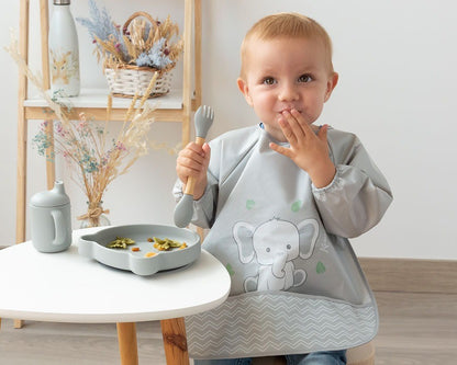 Babero impermeable con mangas Elefante de Kiokids