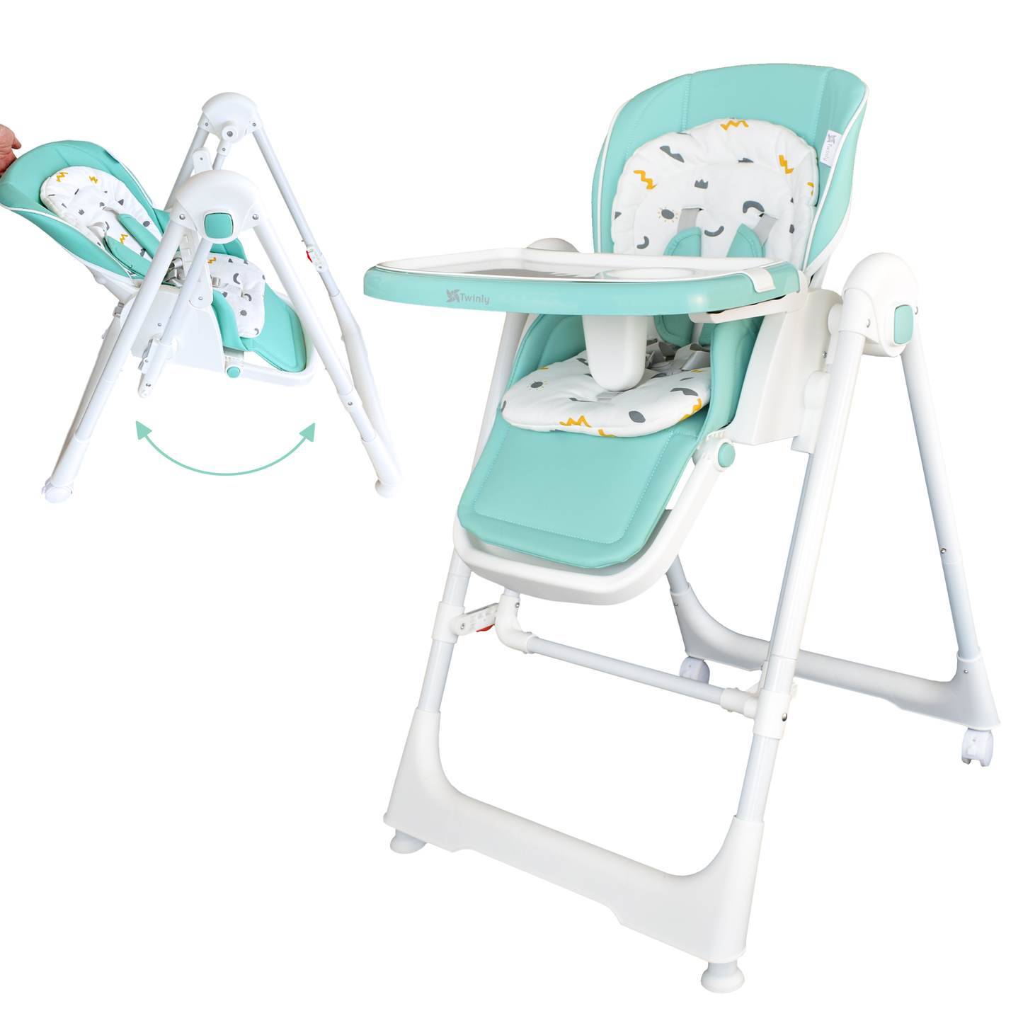 Trona Evolutiva bebé 3 en 1 Hamaca columpio y balancín Movity de Twinly