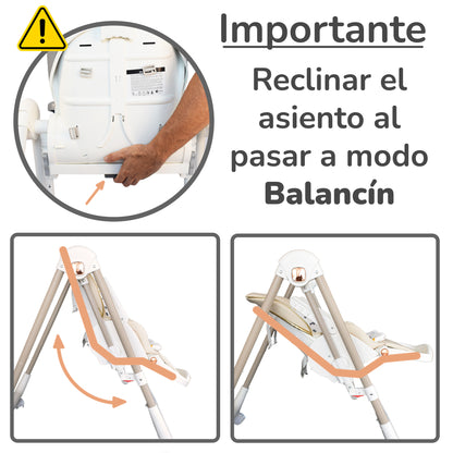 Trona Evolutiva bebé 3 en 1 Hamaca columpio y balancín Movity de Twinly