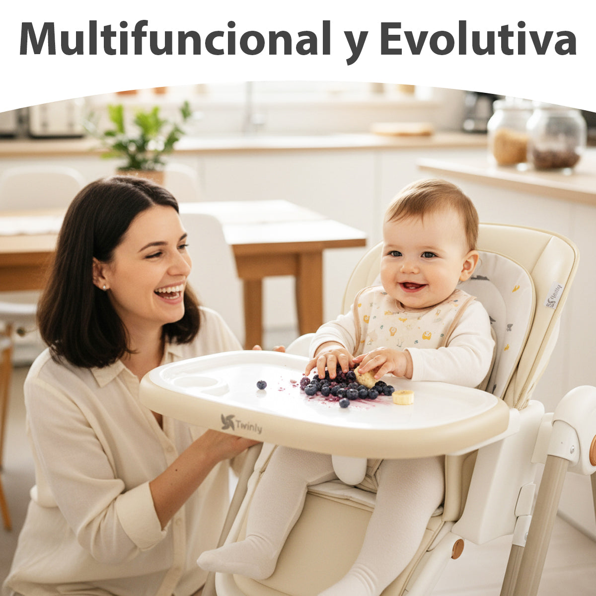 Trona Evolutiva bebé 3 en 1 Hamaca columpio y balancín Movity de Twinly