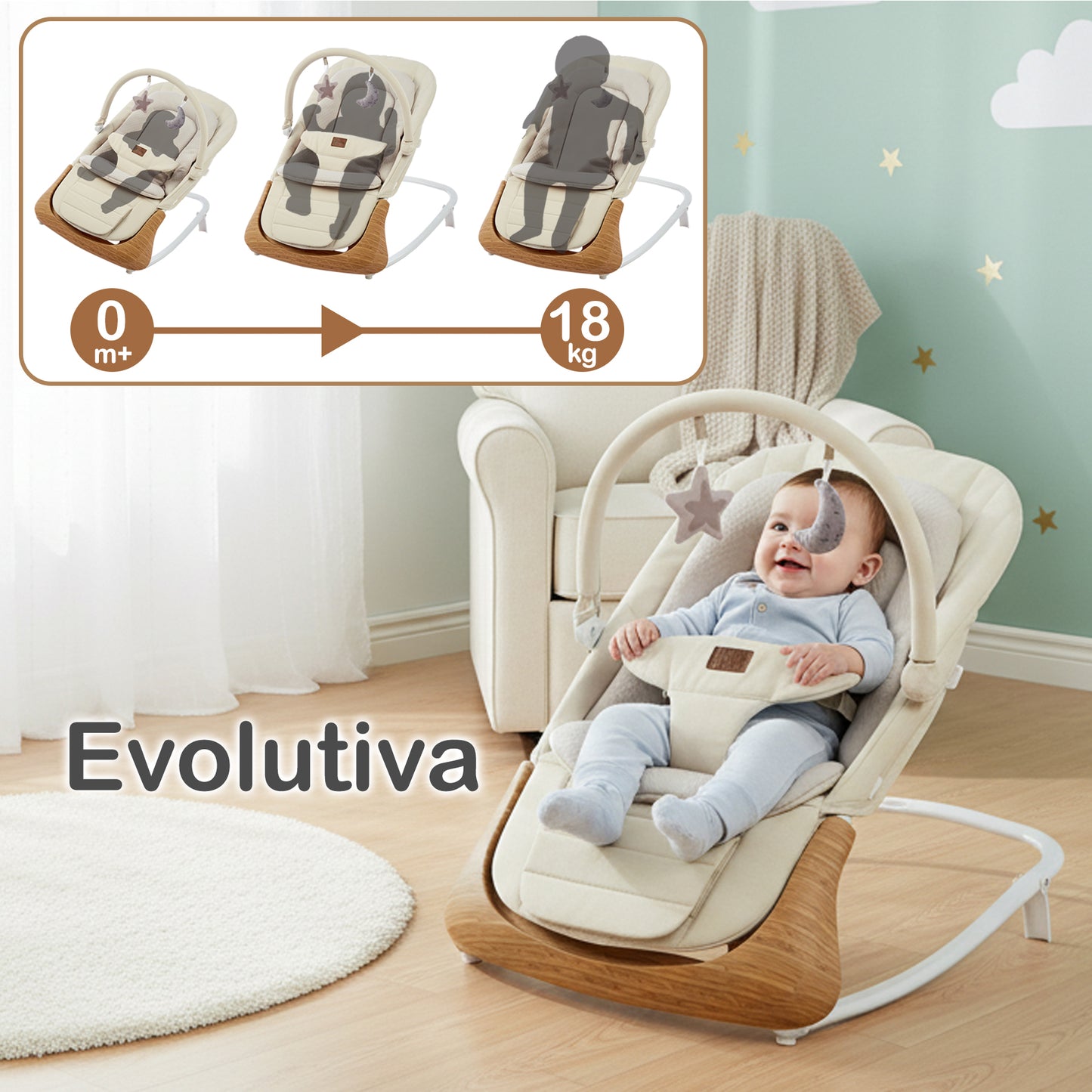 Hamaca Evolutiva 2 en 1  Cuddly de Twinly