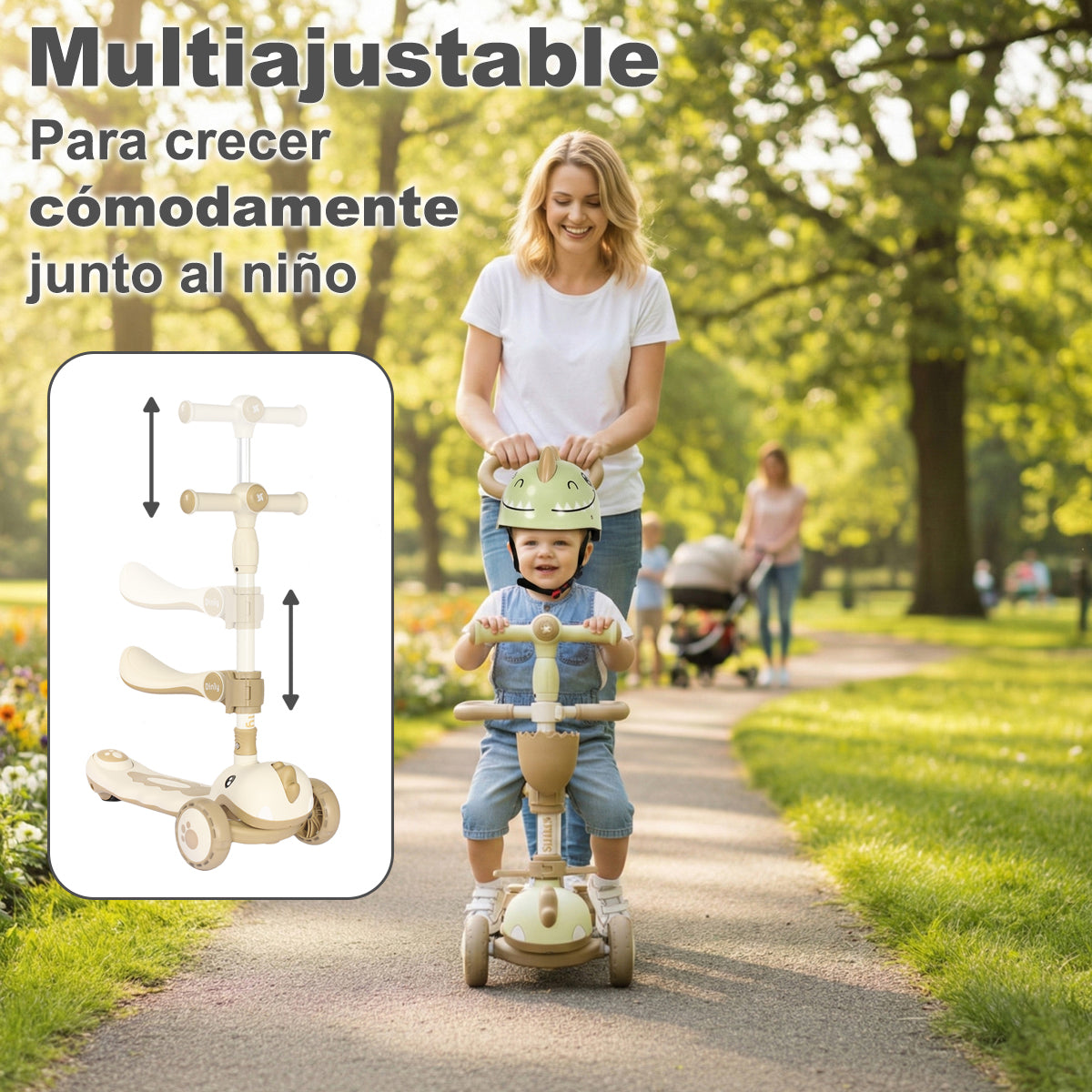 Patinete evolutivo 3 en 1 DINLY con Casco de Twinly