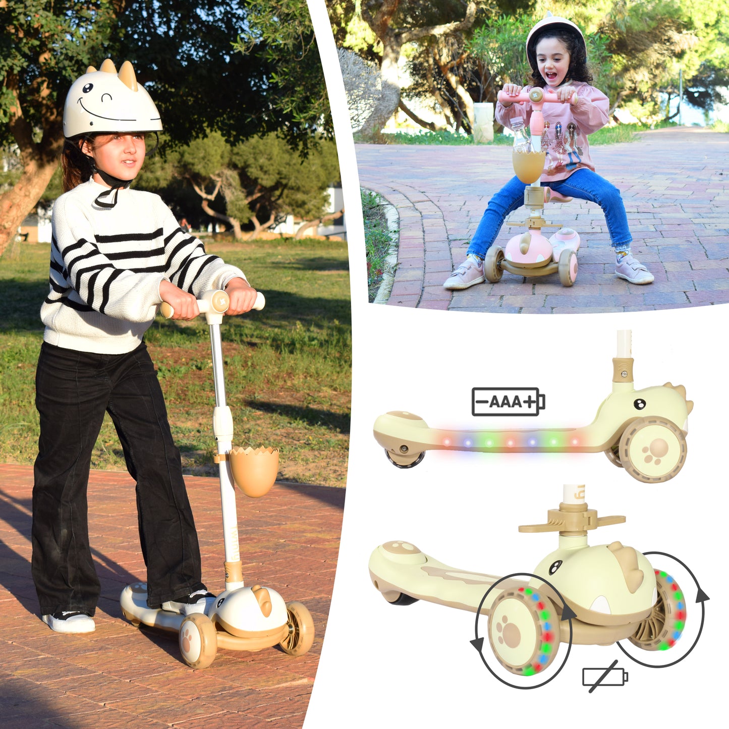 Scooter evolutiva DINLY 3 em 1 com capacete da Twinly 