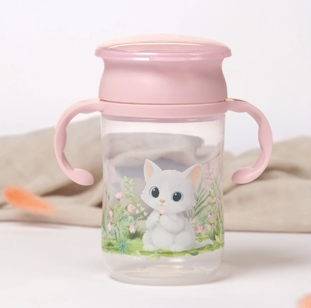 Taza de aprendizaje step 3 con asas rosa 330ml