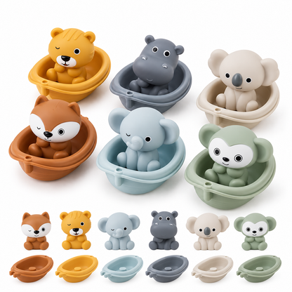 Set de Animales y Barquitos para el Baño – 12 Piezas de Twinly