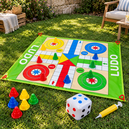 Juego de Mesa Familiar Ludo Gigante Infantil 130 × 93 cm de Twinly