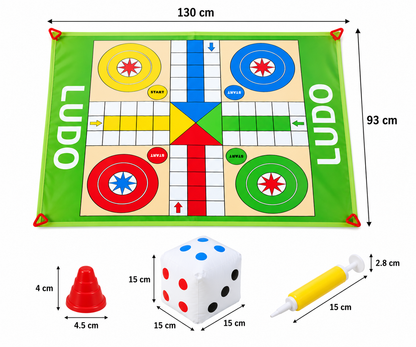 Juego de Mesa Familiar Ludo Gigante Infantil 130 × 93 cm de Twinly