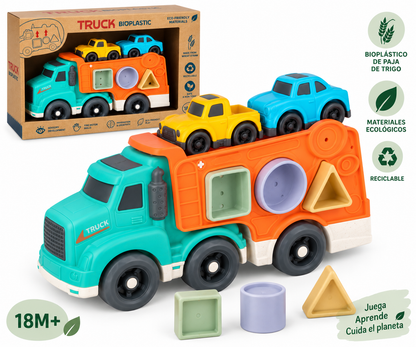 Juguete Educativo Camión Portacoches Eco de Bioplástico de Twinly