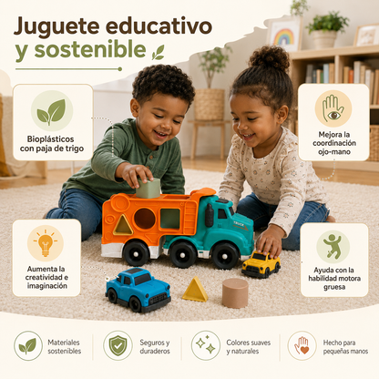 Juguete Educativo Camión Portacoches Eco de Bioplástico de Twinly