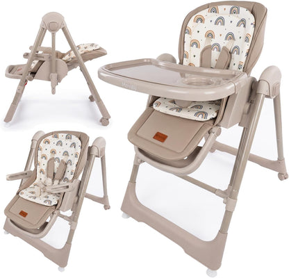 Twinly New Movity Trona Bebé Evolutiva 2 en 1, Hamaca y Columpio, Gris