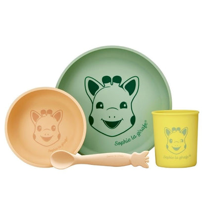 Set de Vajilla de Silicona para Bebé Sophie la Girafe – Mi Primer Pack de Comida (4 Piezas)