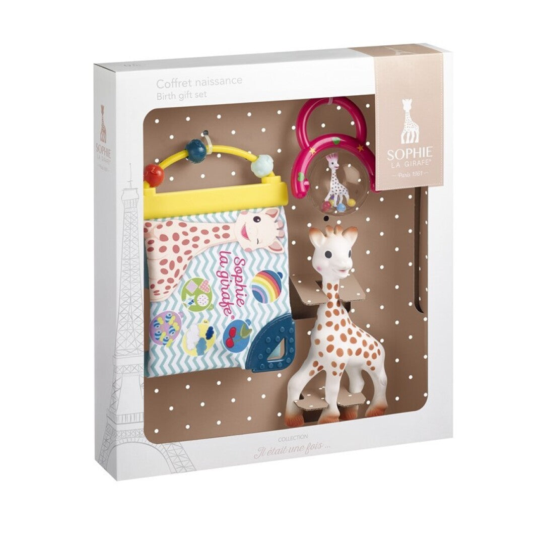 Pack de Regalo Sophie la Girafe – Cofre Premium con Mordedor, Libro Texturizado y Sonajero