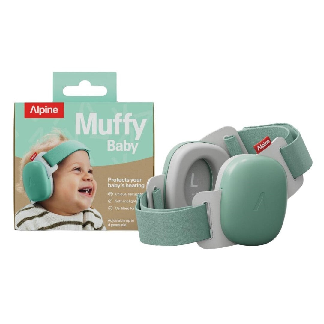 Cascos de Protección Auditiva Alpine Muffy Baby Comfort – Verde Salvia