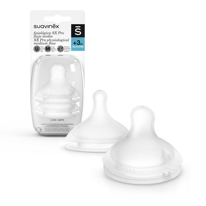 Tetina Biberón SX Pro™ Flujo Lento de Silicona, 2ud Suavinex