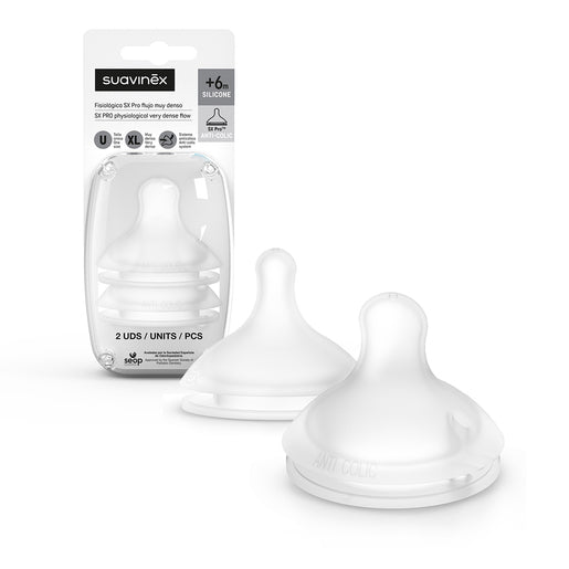Tetina Biberón SX Pro™ Flujo Lento de Silicona, 2ud Suavinex