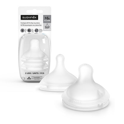 Tetina Biberón SX Pro™ Flujo Lento de Silicona, 2ud Suavinex