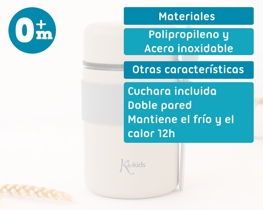 Termo Papillero Acero Inoxidable con Cuchara de Kiokids