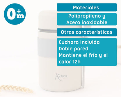 Termo Papillero Acero Inoxidable con Cuchara de Kiokids